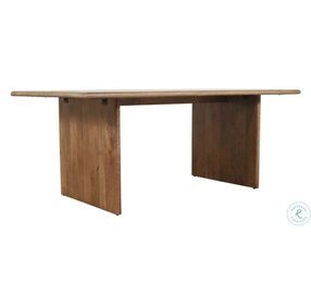 Burke Golden Brown Solid Wood Slab Dining Table