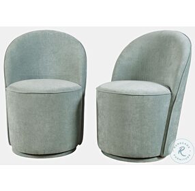 Landon Blue Upholstered Swivel Dining Chair Set of 2