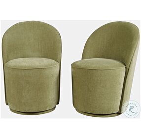 Landon Green Upholstered Swivel Dining Chair Set of 2