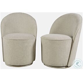 Landon Gray Upholstered Swivel Dining Chair Set of 2