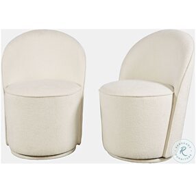 Landon Natural Upholstered Swivel Dining Chair Set of 2