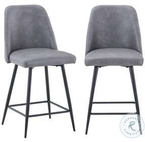 Maddox Gray Upholstered Counter Height Stool Set of 2