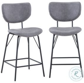 Owen Gray Upholstered Counter Height Stool Set of 2