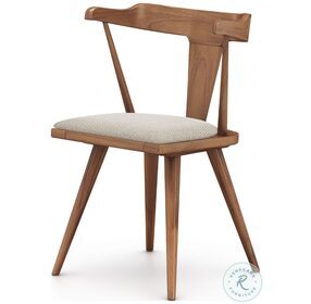 Coleson Natural Teak And Faye Sand Outdoor Dining Chair