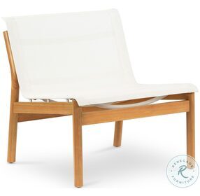 Kaplan Ivory Mesh And Auburn Eucalyptus Outdoor Armless Chair