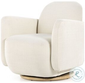 Enya Gibson White and Natural Whitewash Veneer Swivel Chair