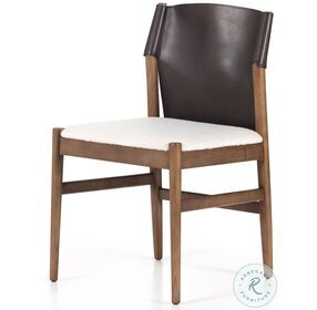 Lulu Espresso Leather Blend And Cardiff Cream Dining Chair