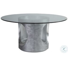 Signature Designs Textured Gray And Silver Leaf Circa 60" Round Dining Table