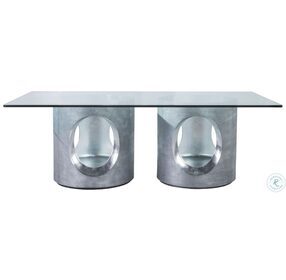 Signature Designs Textured Gray And Silver Leaf Circa Rectangular Dining Table