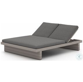 Leroy Charcoal And Weathered Grey Outdoor Double Chaise