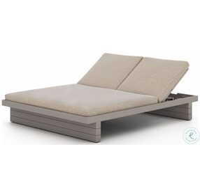 Leroy Faye Sand And Weathered Grey Outdoor Double Chaise