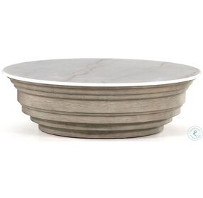 Caldwell White Marble Stone Top Coffee Table