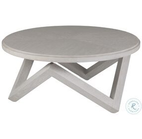 Signature Designs Cerused Misty White Gray Isoceles Round Cocktail Table
