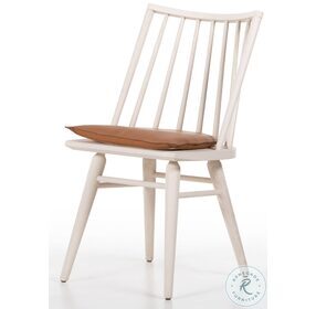 Lewis Whiskey Saddle And Off White Leather Windsor Chair With Cushion