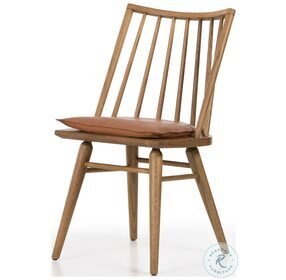 Lewis Whiskey Saddle And Sandy Oak Windsor Chair With Cushion