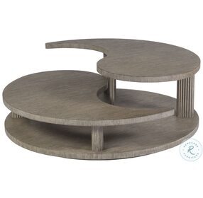 Signature Designs Cappuccino Gray Oak Yin Yang Round Cocktail Table