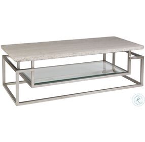 Theo White And Champagne Leaf Rectangular Cocktail Table