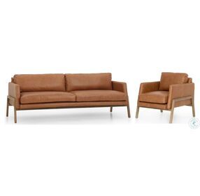 Diana Sonoma Butterscotch Leather 84" Living Room Set