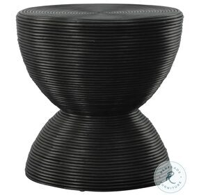 Bongo Stained Black Rattan Side Table
