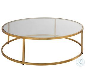 Radius Antique Gold Glass Top Cocktail Table