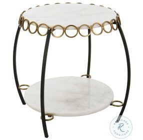 Chain Link White Marble Side Table