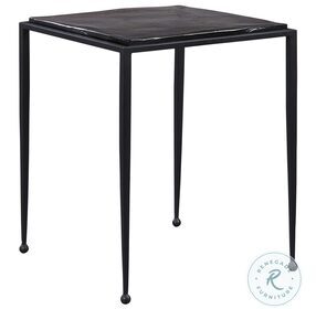 Wavelet Matte Black And Charcoal Side Table