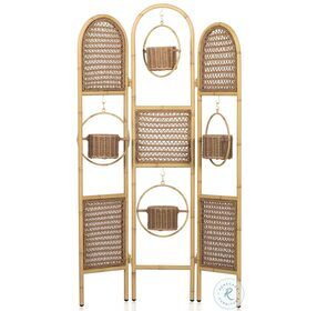 Tularosa Faux Rattan And Vintage Natural Outdoor Screen