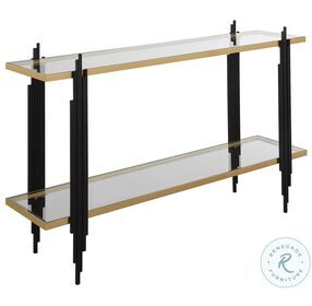 Empire Gold Leaf And Matte Black Console Table