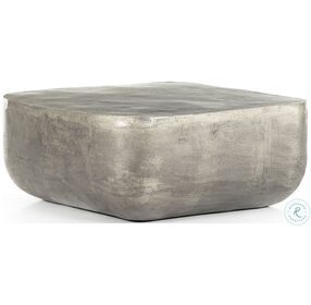 Basil Raw Antique Nickel Square Outdoor Coffee Table