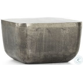 Basil Raw Antique Nickel Square Outdoor End Table