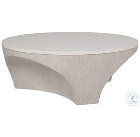 Mar Monte Ivory Marble And Soft Champagne Taupe Round Cocktail Table