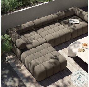 Roma Alessi Fawn Outdoor 3 Piece Sectional with Ottoman