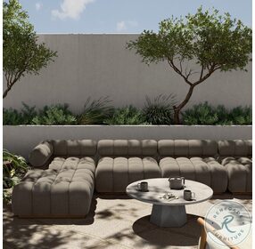 Roma Alessi Fawn Outdoor 4 Piece Sectional with Ottoman