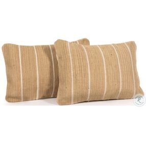 Stellina Cream And Dark Heathered Oatmeal Outdoor Pillow Set Of 2