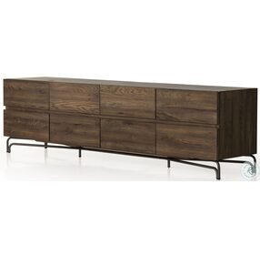 Marion Rustic Fawn Veneer And Brushed Gunmetal Media Console