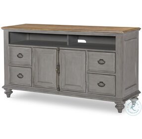 Kingston Sandalwood Brown And Tweed Gray 62" Entertainment Console