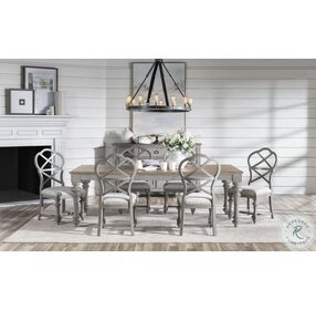 Kingston Sandalwood Brown And Tweed Gray Extendable Leg Dining Room Set With X Back Chair