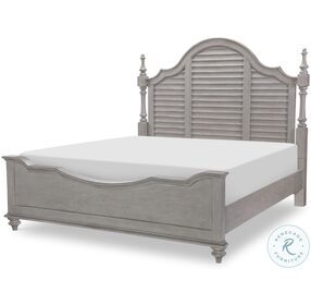 Kingston Sandalwood Brown And Tweed Gray Queen Louvered Poster Bed