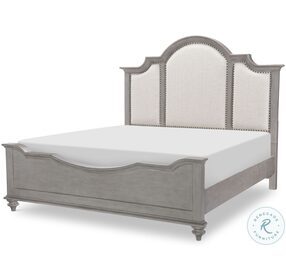 Kingston Tweed Gray And Beige California King Upholstered Panel Bed
