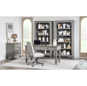 Kingston Sandalwood Brown And Tweed Gray Writing Home Office Set