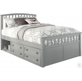 Charlie Captains Gray Full Panel Bed With Two Storage Unit