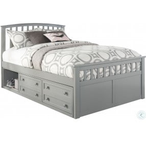 Charlie Captains Gray Full Panel Bed With One Storage Unit