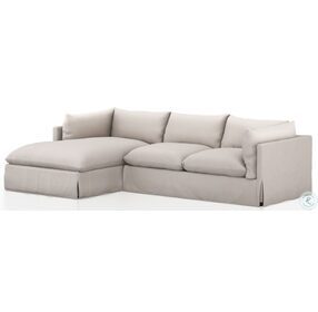 Habitat Bennett Moon Slipcover 115" 2 Piece Sectional with LAF Chaise
