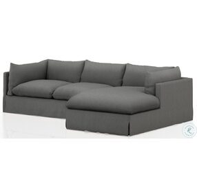 Habitat Fallon Charcoal Slipcover 115" 2 Piece Sectional with RAF Chaise