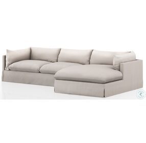 Habitat Bennett Moon Slipcover 133" 2 Piece Sectional with RAF Chaise