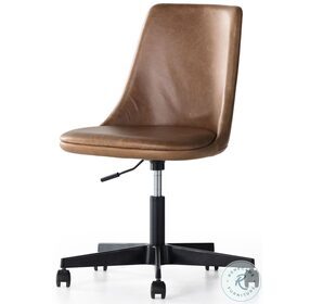Lyka Sonoma Chestnut Leather Desk Chair