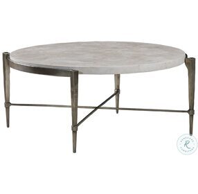 Signature Designs White Agate fossil stone And Hand Forged Percival Cocktail Table