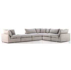 Stevie Destin Flannel 5 Piece Sectional with Ottoman