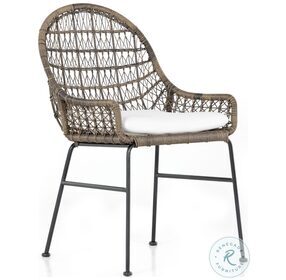 Bandera Natural Black And Distressed Grey Outdoor Woven Dining Chair