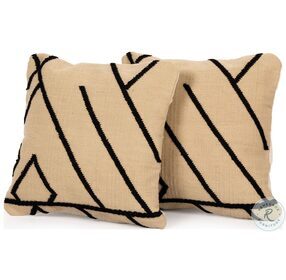 Stria Black And Cream Geo Outdoor Pillow Set Of 2